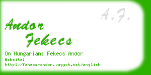 andor fekecs business card